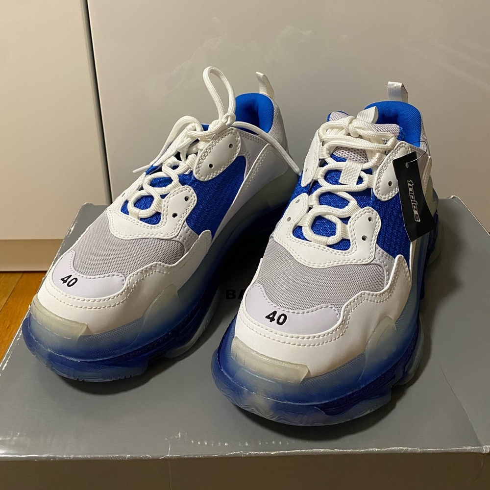 Balenciaga triple S authentic” Blue and White Mens/Womens 40
